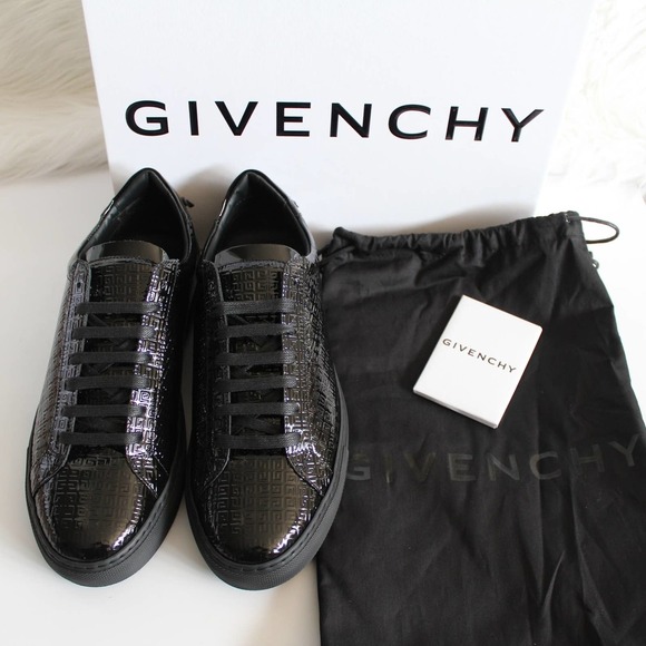 Givenchy Women's Urban Street Allover Logo Monogram Black Patent Leather Sneaker - Picture 6 of 16